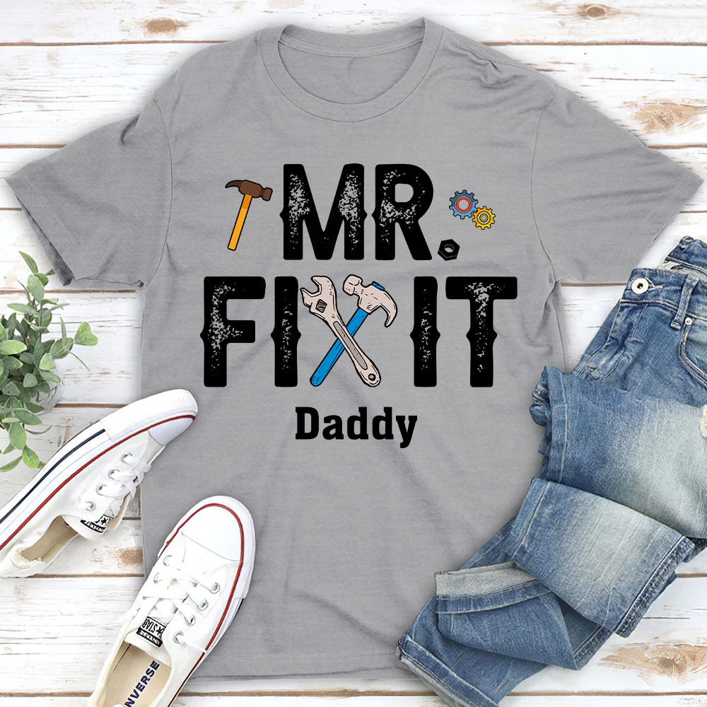 Mr Fix It And Little Broke It - Personalized Custom T-shirt And Onesie - Image 2