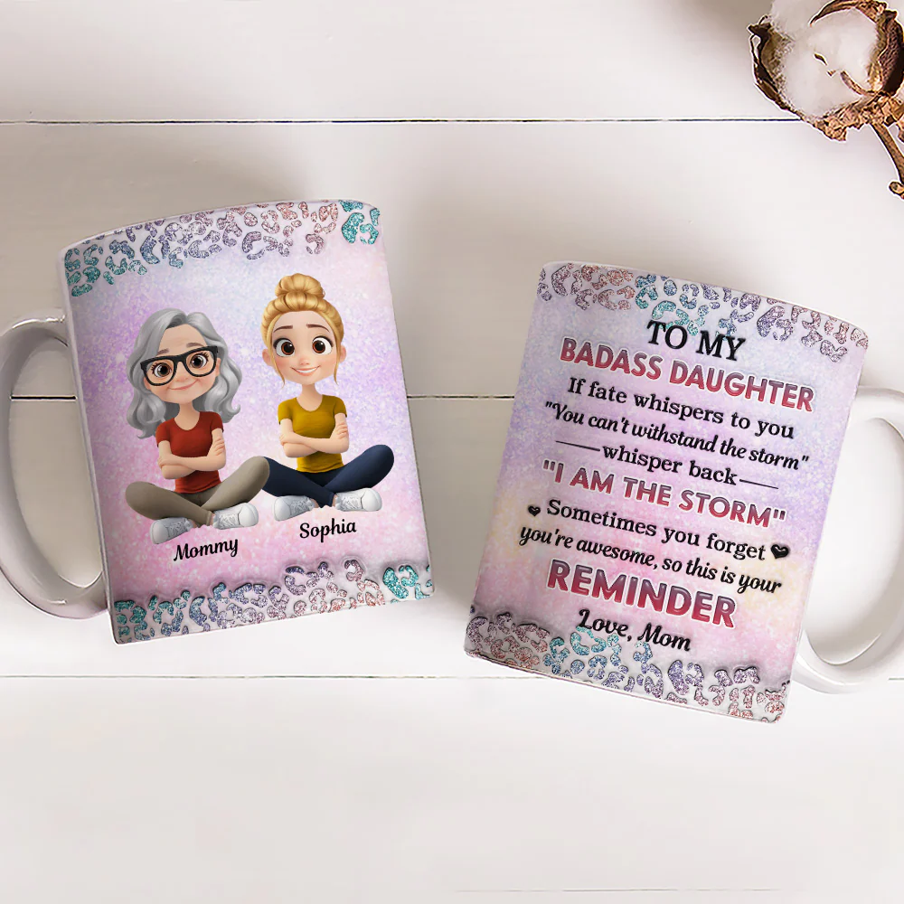 My Badass Daughter - Personalized Custom 3D Inflated Effect Mug - Image 3