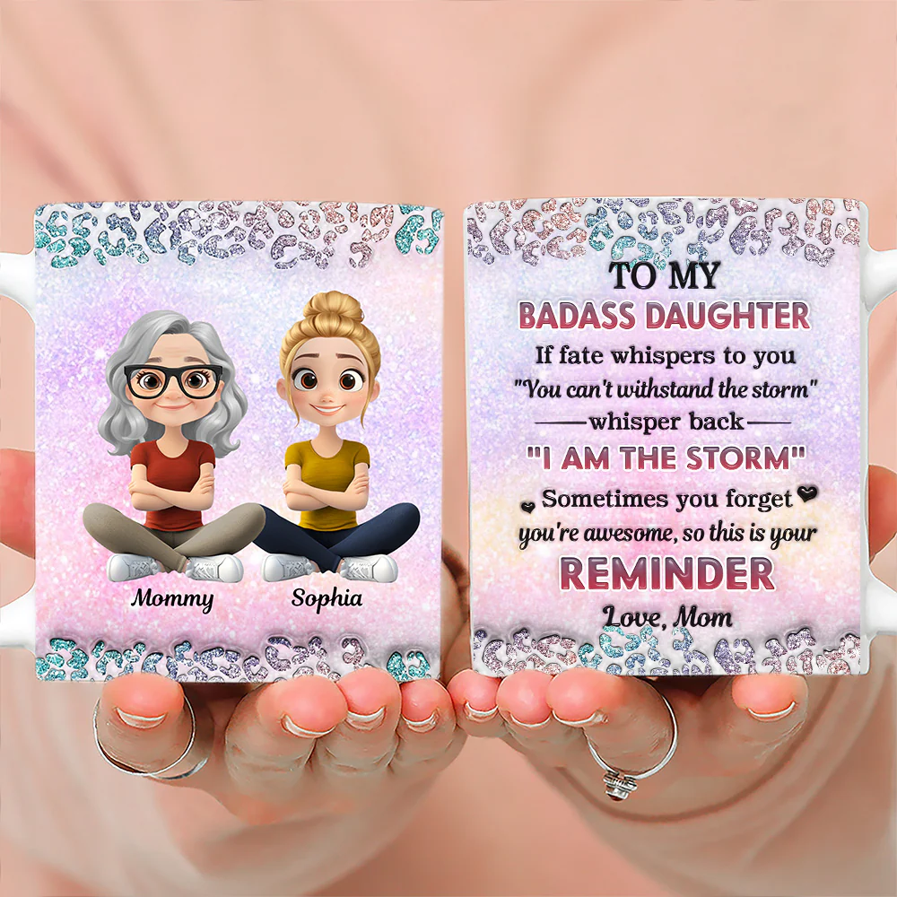 My Badass Daughter - Personalized Custom 3D Inflated Effect Mug - Image 4