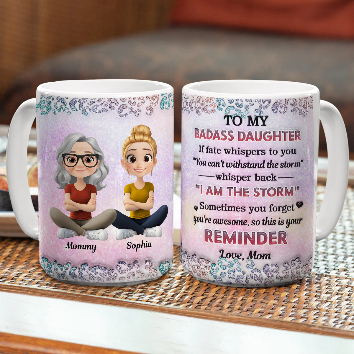 My Badass Daughter - Personalized Custom 3D Inflated Effect Mug - Image 9