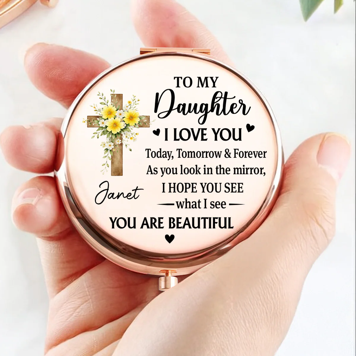 My Beautiful Daughter - Personalized Custom Compact Mirror - Image 4