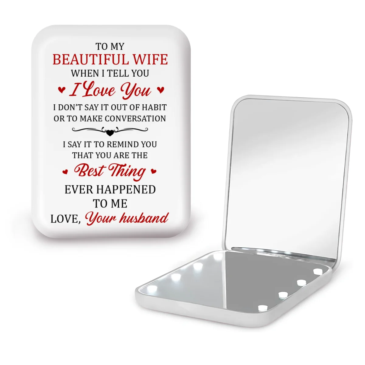 My Beautiful Wife - Personalized Custom LED Pocket Mirror - Image 8