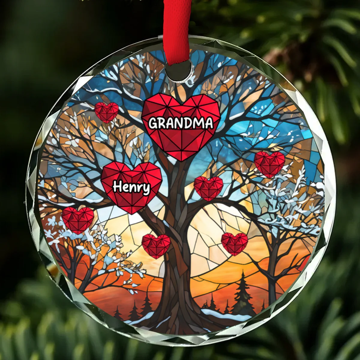 My Beloved Grandkids - Personalized Custom Glass Ornament - Image 6