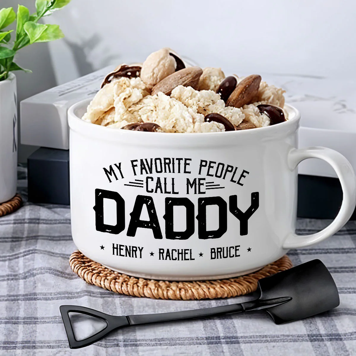 My Beloved People Call Me Daddy - Personalized Custom Ceramic Bowl - Image 2