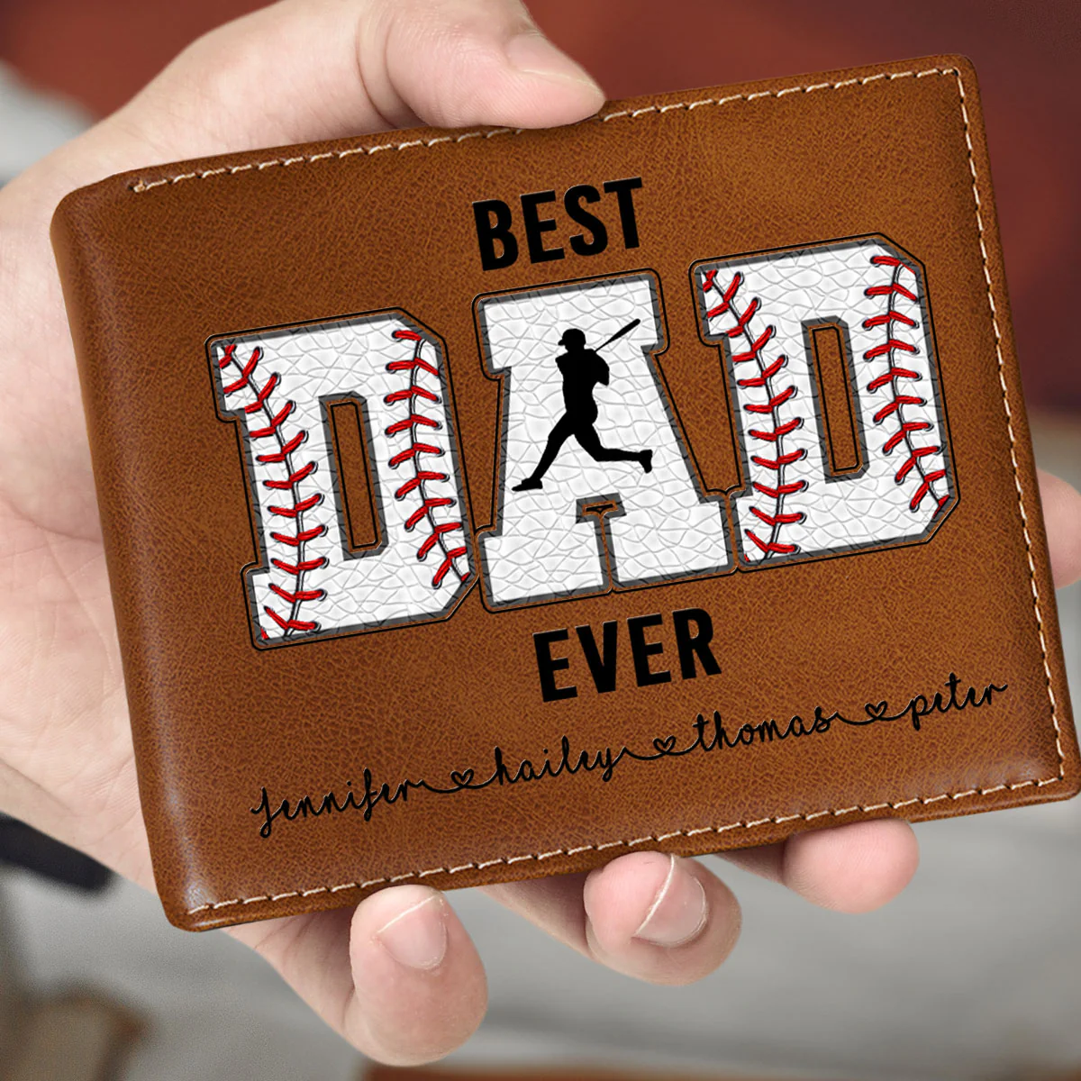 My Best Coach And Biggest Fan - Personalized Custom Printed Men Leather Wallet - Image 4