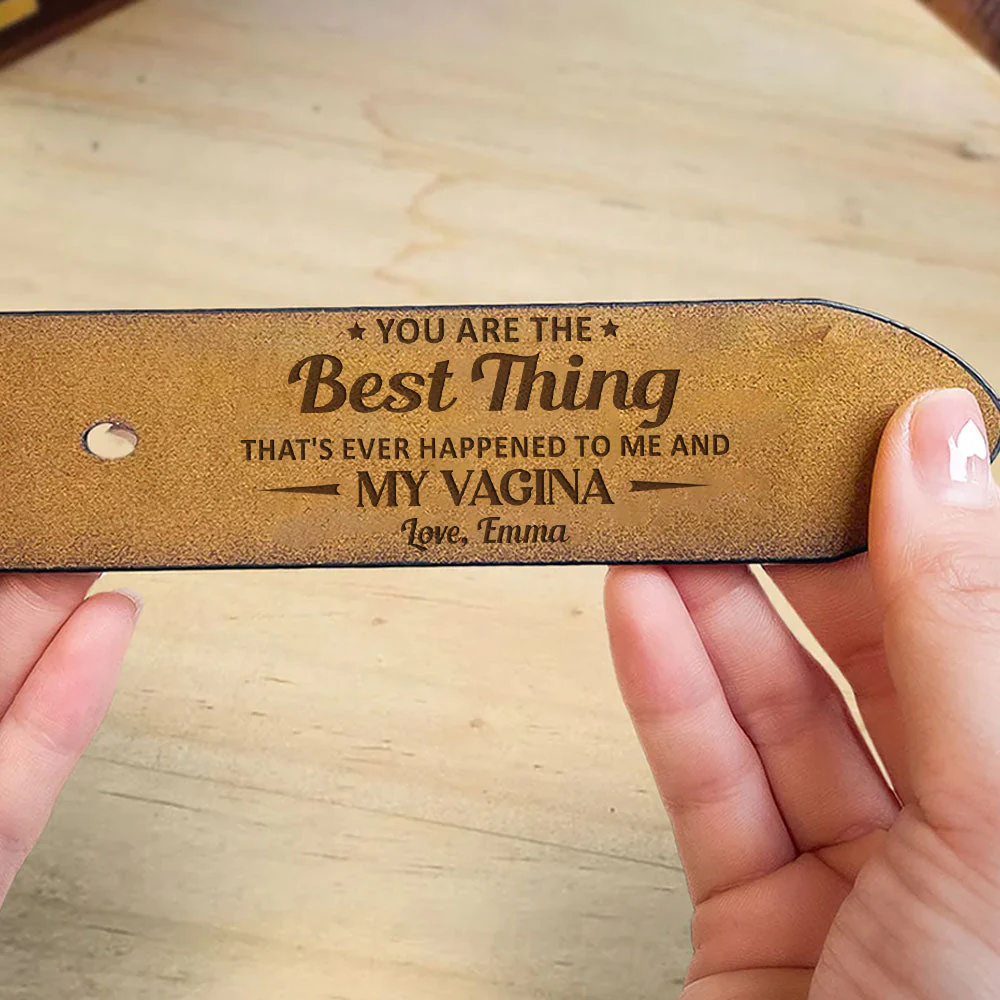 My Best Thing - Personalized Engraved Leather Belt - Image 3