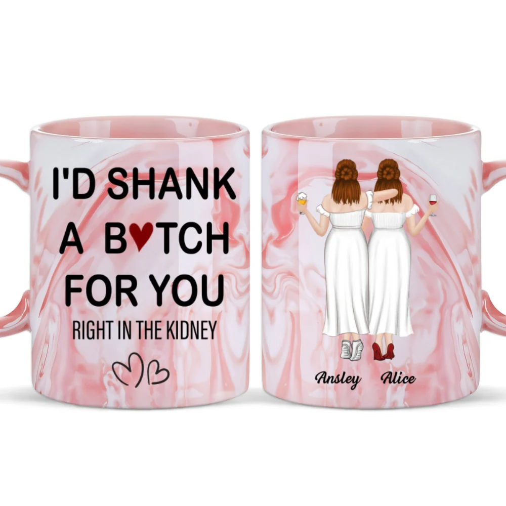 My Besties - Personalized Custom Pink Marble Mug - Image 5