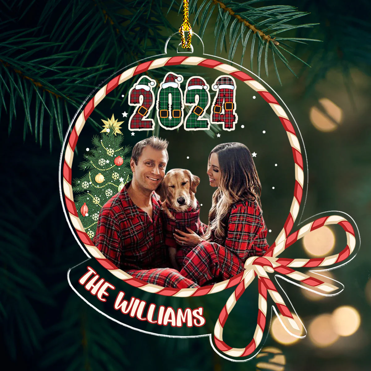 My Big Family Christmas - Personalized Custom Acrylic Ornament - Image 3