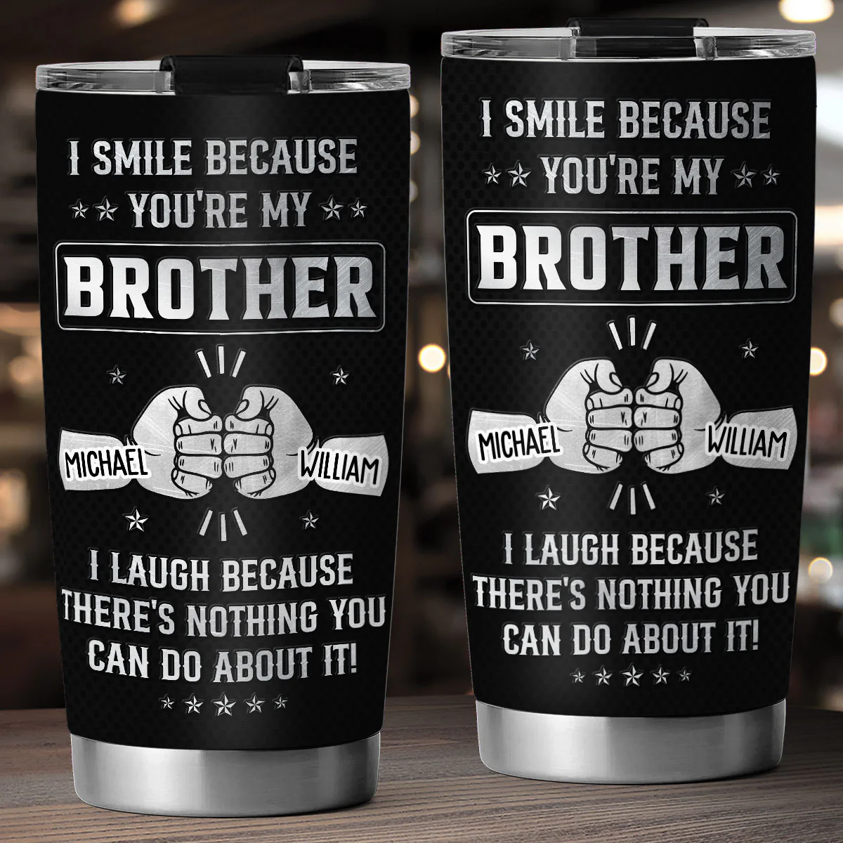 My Bond With Brother - Personalized Custom Tumbler - Image 5