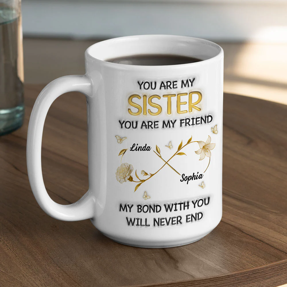 My Bond With Sister - Personalized Custom 3D Inflated Effect Mug - Image 6