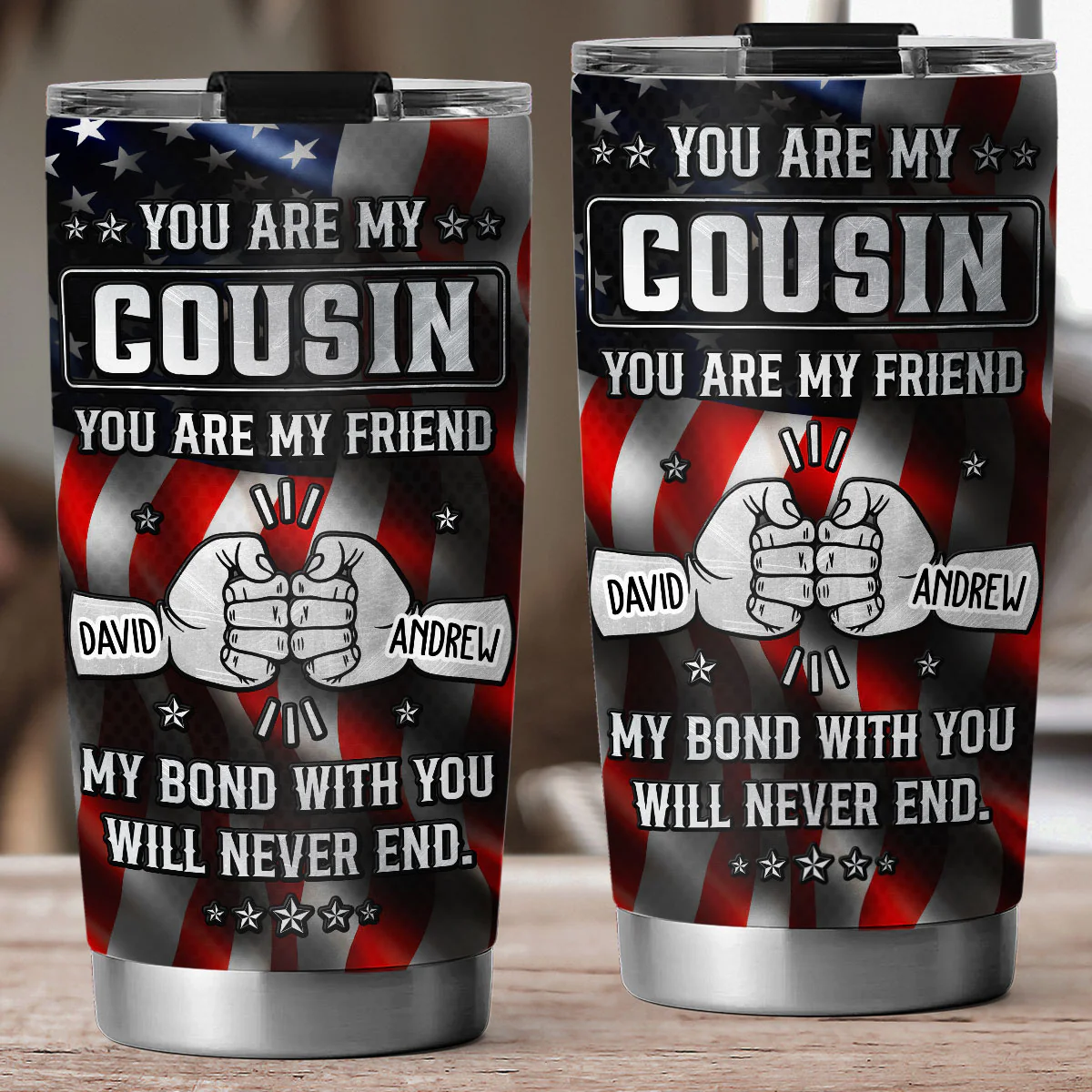 My Bond With You American - Personalized Custom Tumbler - Image 3