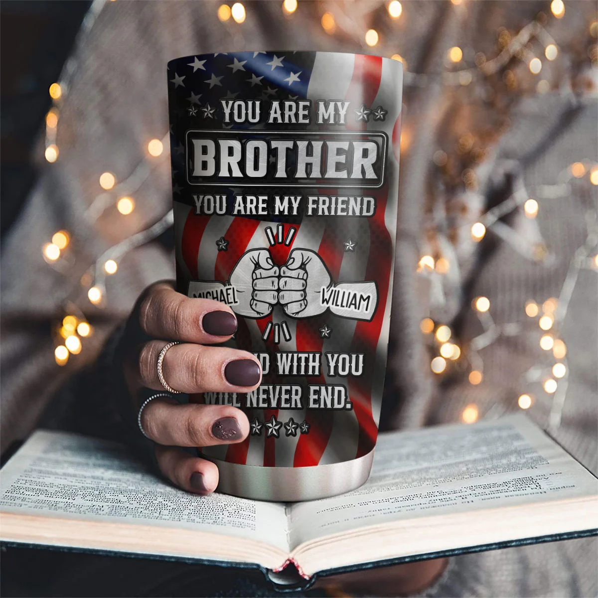 My Bond With You American - Personalized Custom Tumbler - Image 4