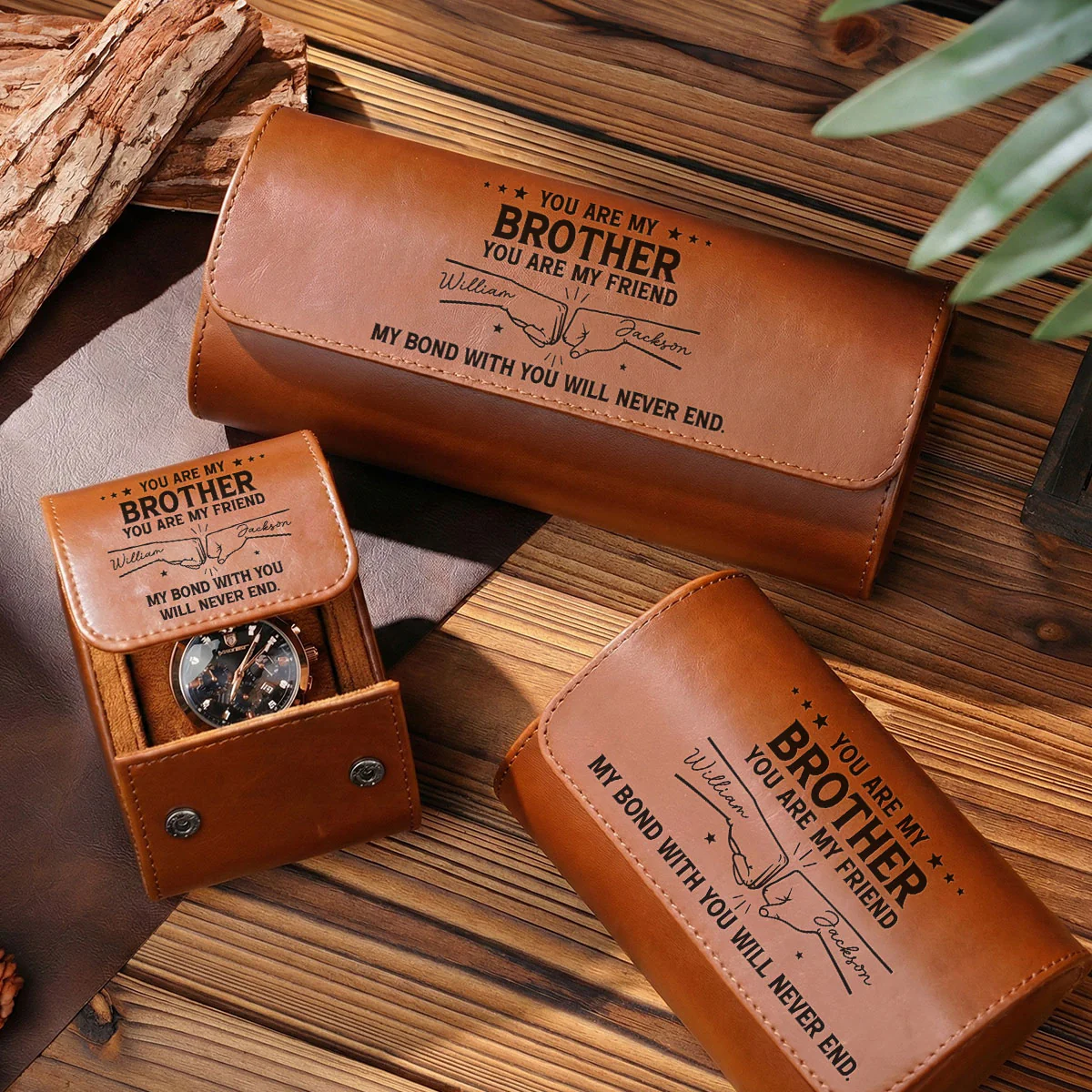 My Bond With You - Personalized Custom Leather Watch Case - Image 5