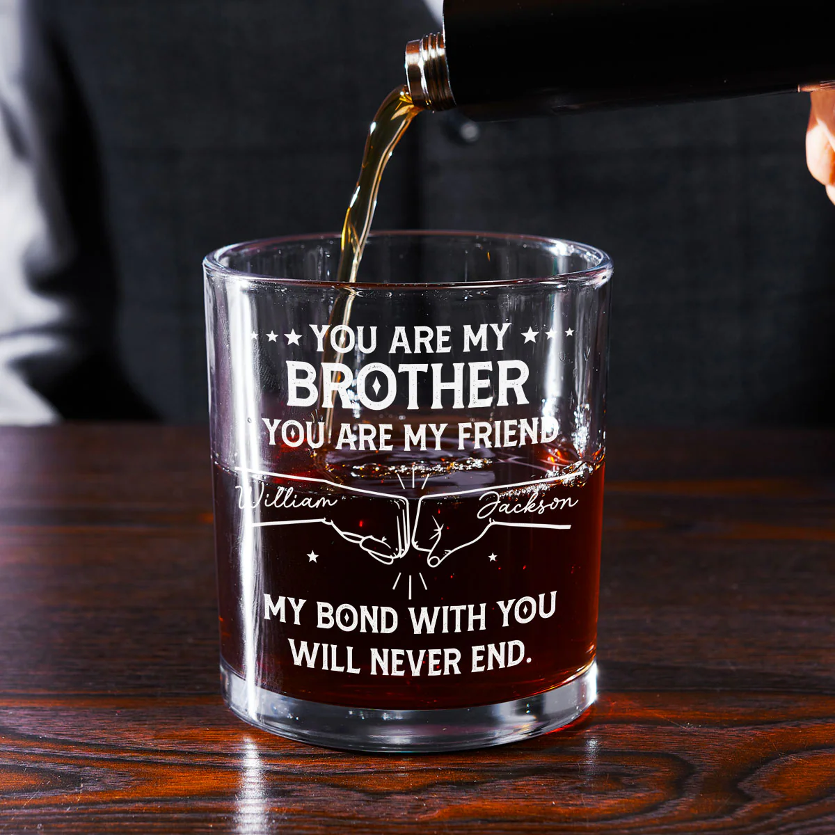 My Bond With You - Personalized Custom Whiskey Glass - Image 2