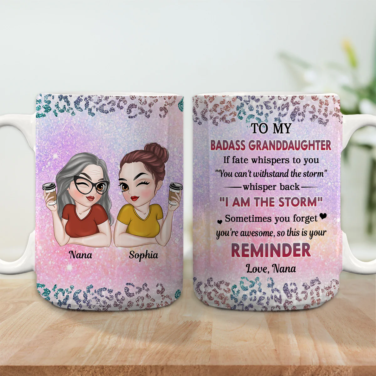 My Brave Granddaughter - Personalized Custom Coffee Mug - Image 6