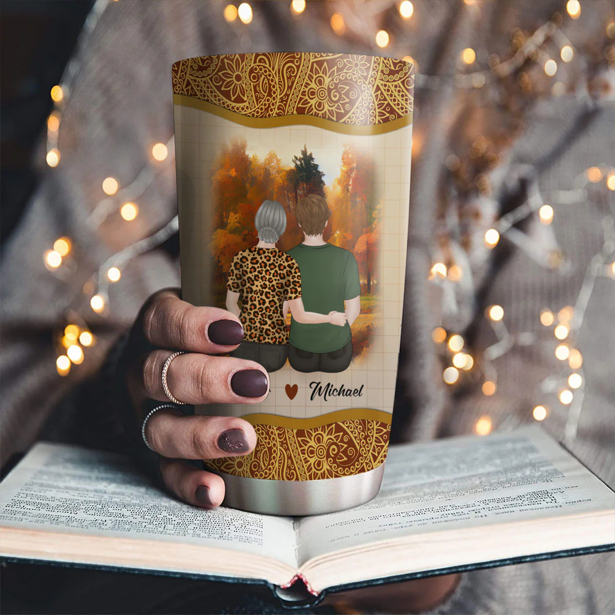 My Brave Grandson - Personalized Custom Tumbler - Image 2