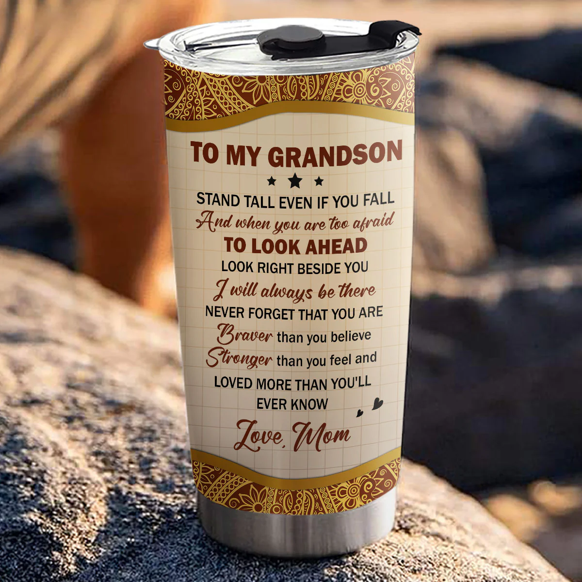 My Brave Grandson - Personalized Custom Tumbler - Image 5