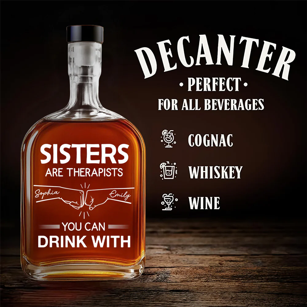My Brother Knows My Cure - Personalized Custom Spirits Decanter - Image 4