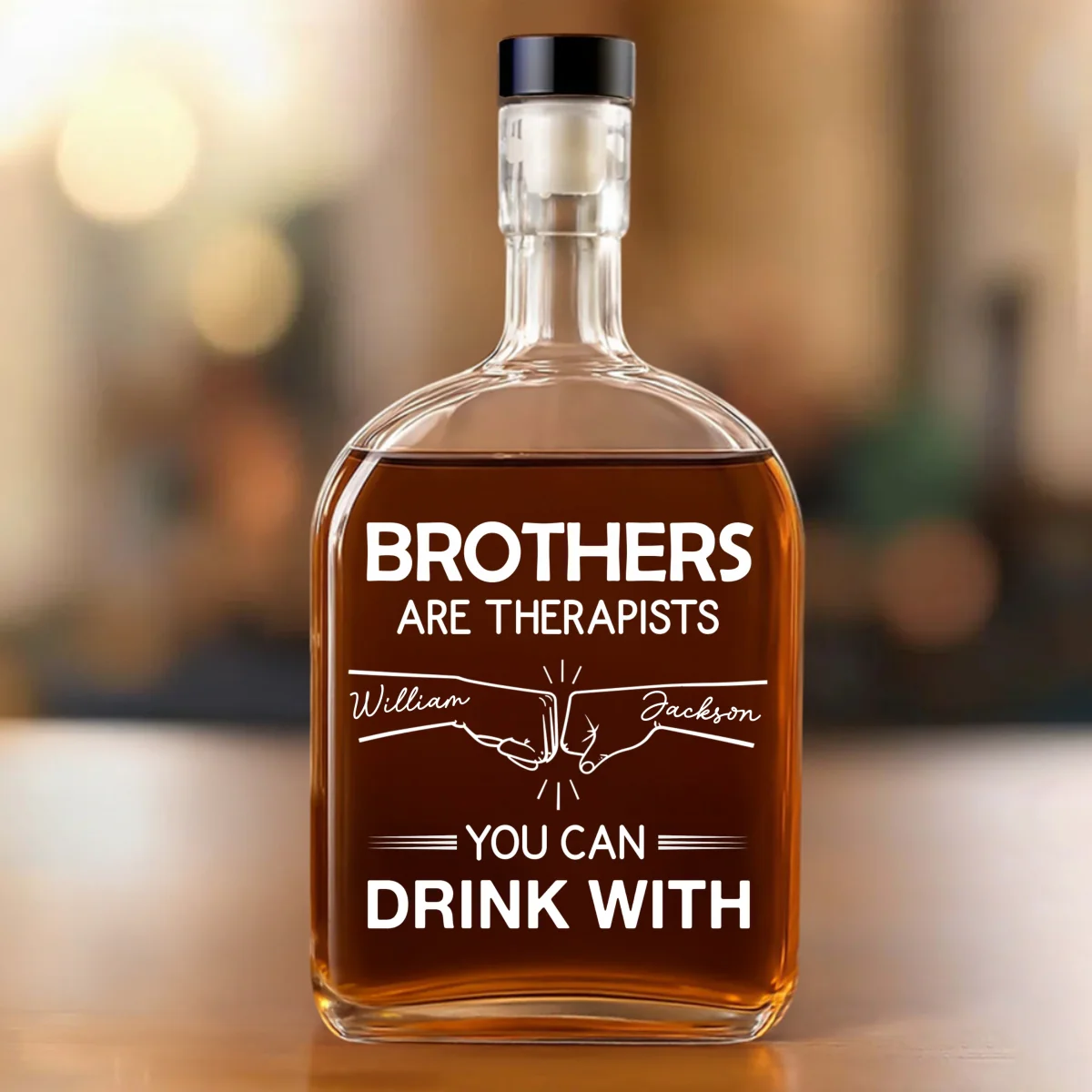 My Brother Knows My Cure - Personalized Custom Spirits Decanter - Image 6