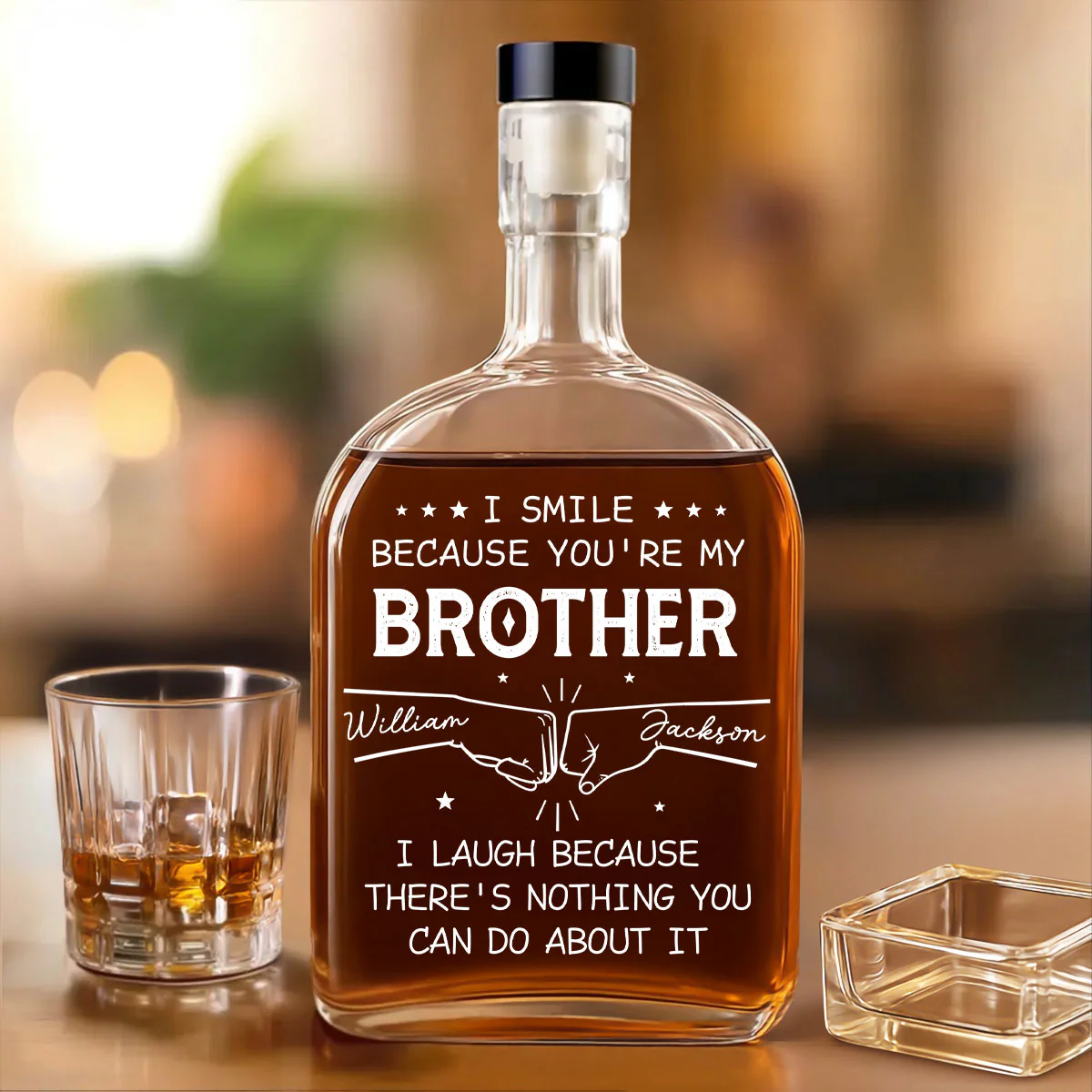 My Brother Version 2 - Personalized Custom Spirits Decanter