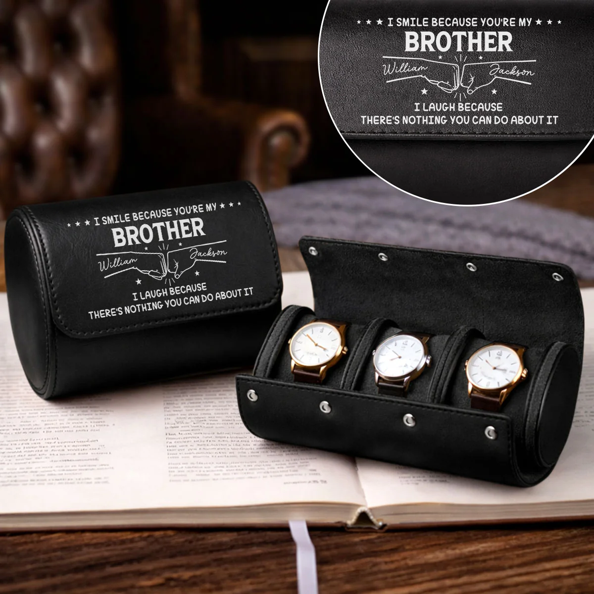 My Brother Version - Personalized Custom Leather Watch Case