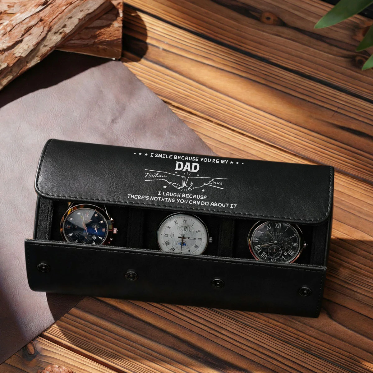 My Brother Version - Personalized Custom Leather Watch Case - Image 4