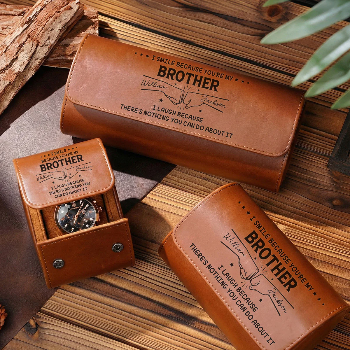 My Brother Version - Personalized Custom Leather Watch Case - Image 6