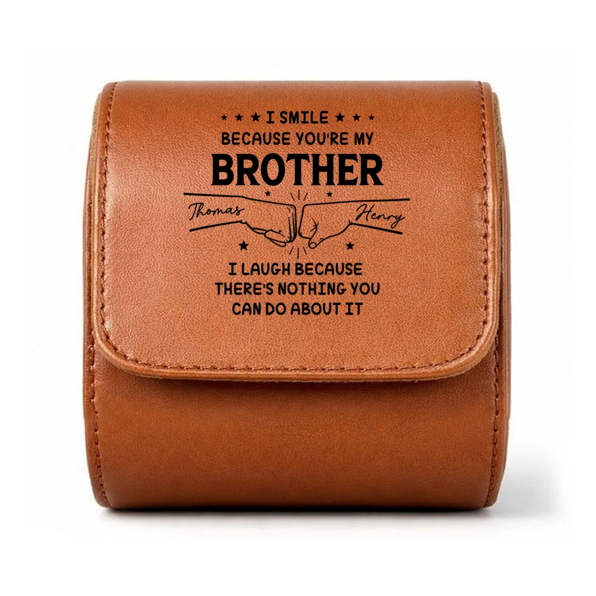 My Brother Version - Personalized Custom Leather Watch Case - Image 9