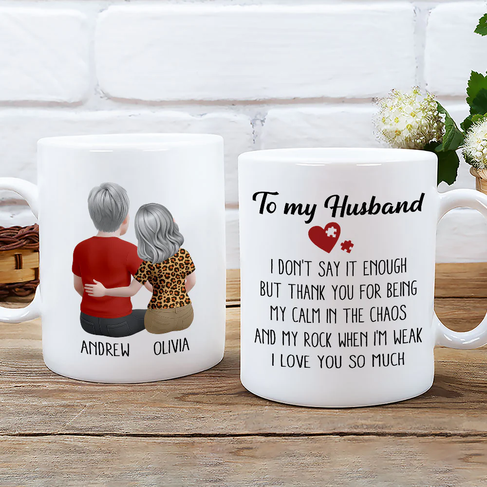 My Calm My Rock My Husband - Personalized Custom Coffee Mug - Image 2