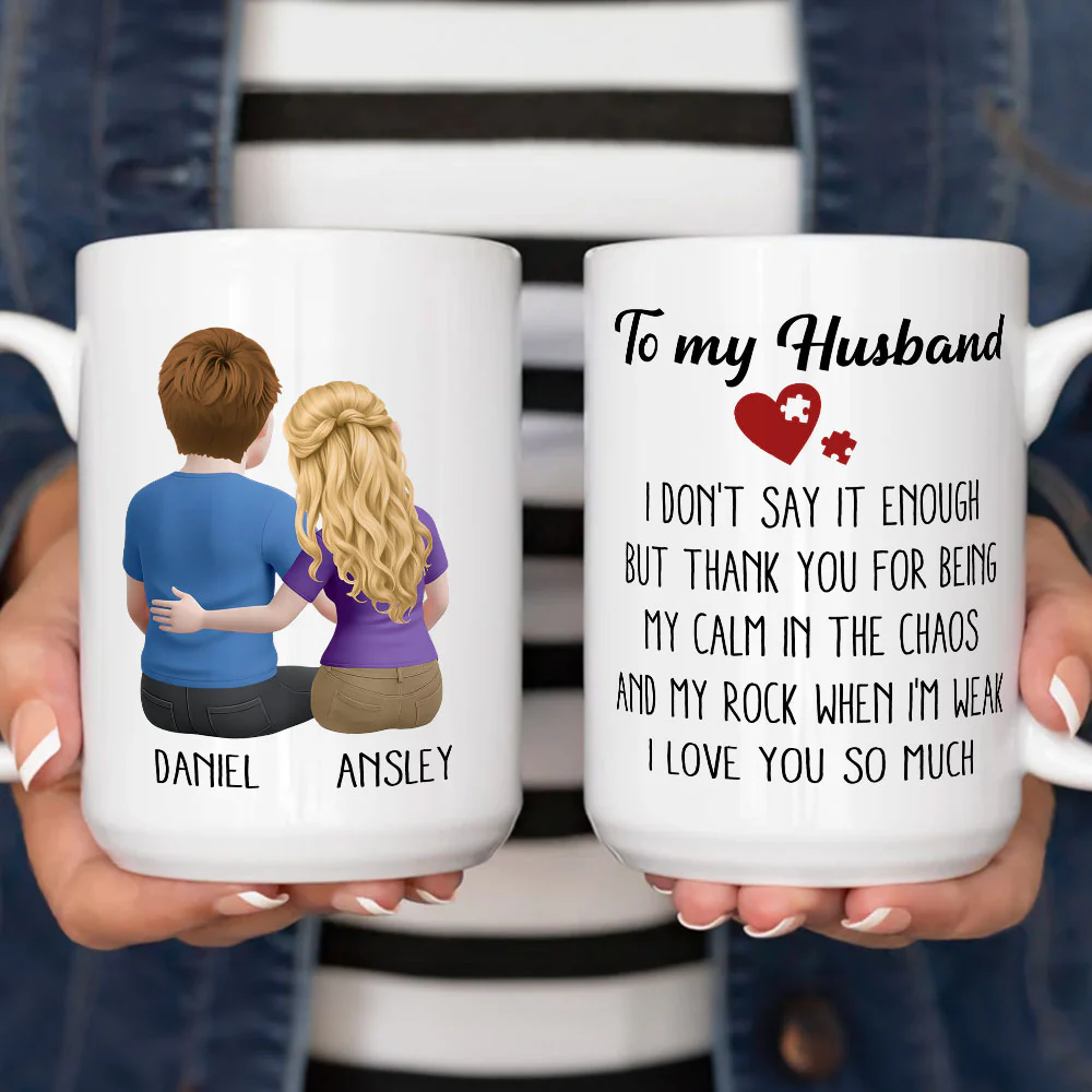 My Calm My Rock My Husband - Personalized Custom Coffee Mug - Image 5