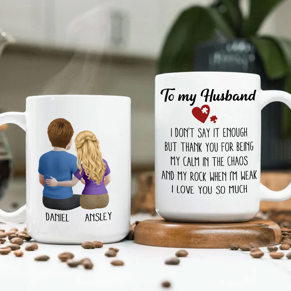 My Calm My Rock My Husband - Personalized Custom Coffee Mug - Image 6