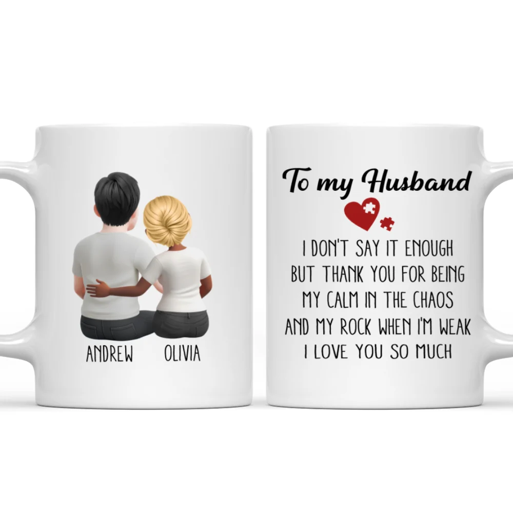 My Calm My Rock My Husband - Personalized Custom Coffee Mug - Image 8