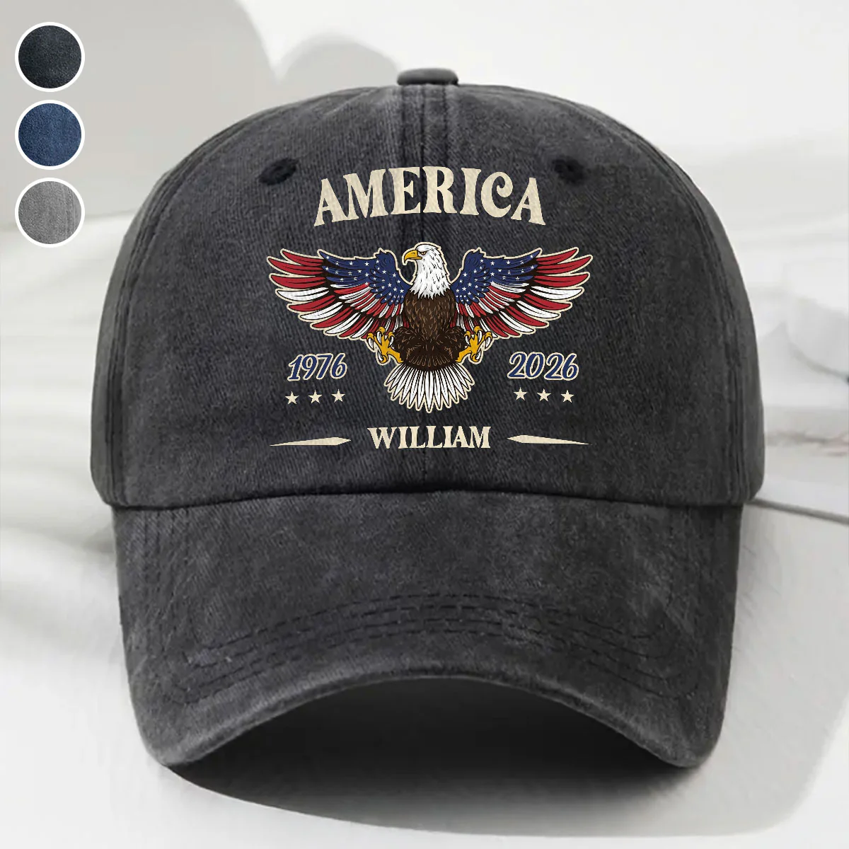 My Country - Personalized Custom Vintage Washed Denim Cap