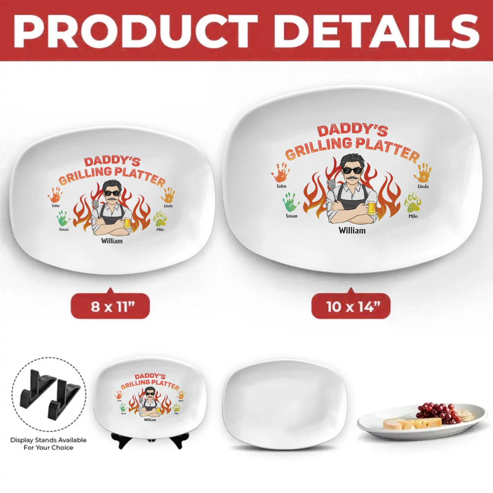 My Dad Is The Best Cook - Personalized Custom Platter - Image 5