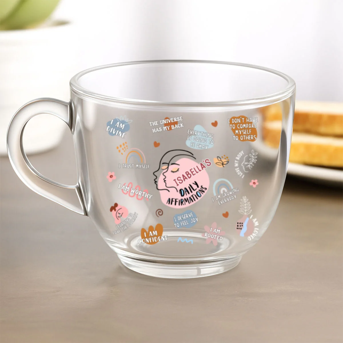 My Daily Affirmations - Personalized Custom Glass Tea Cup - Image 6