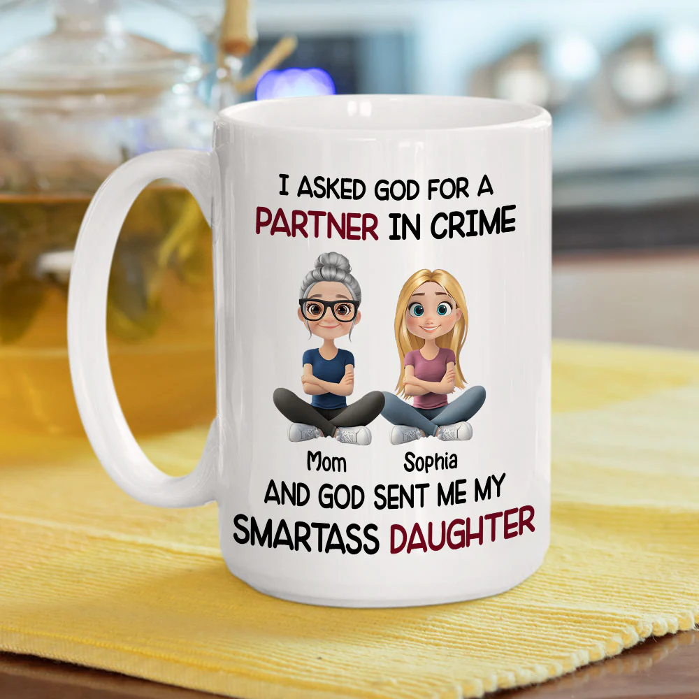 My Daughter As My Partner - Personalized Custom Coffee Mug - Image 5