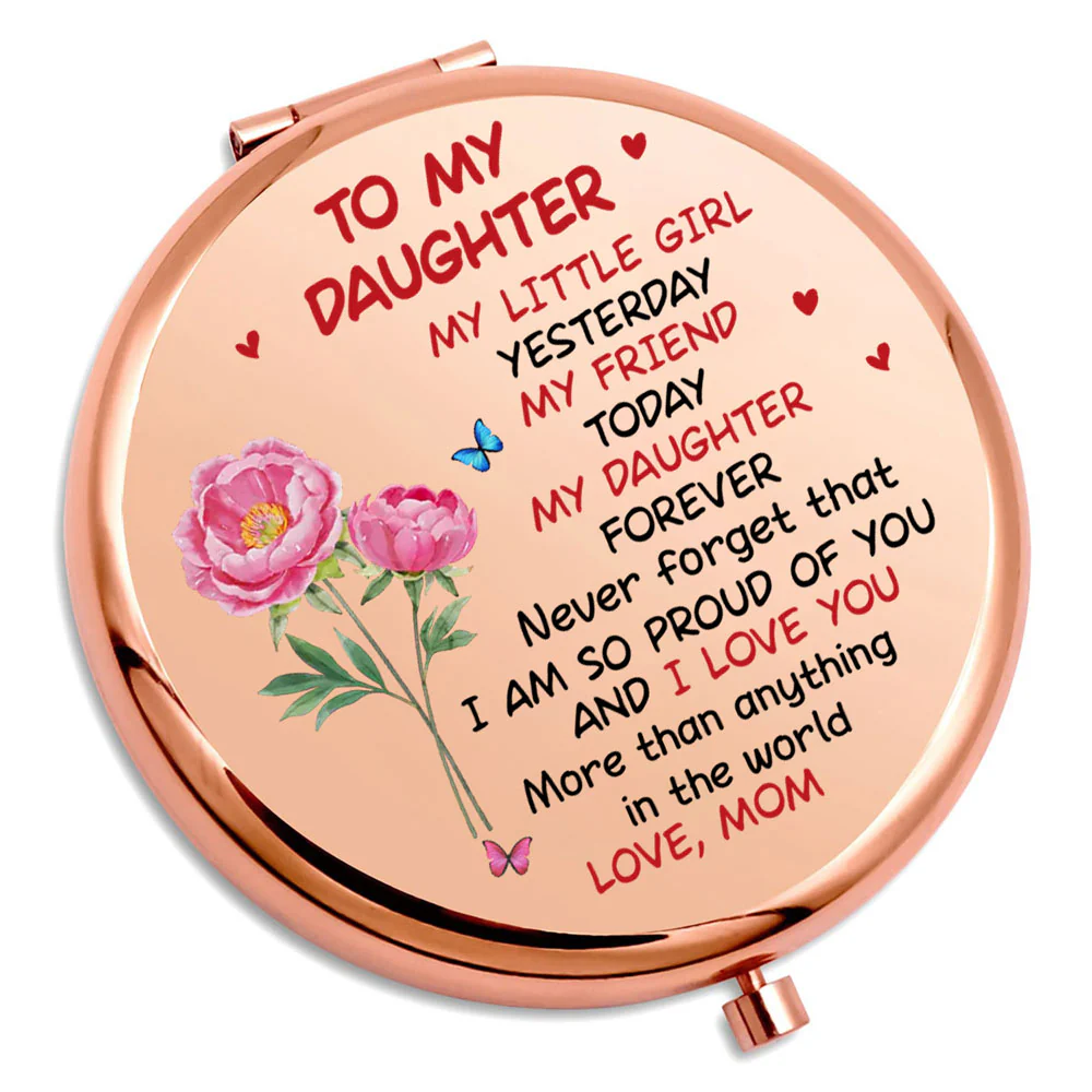 My Daughter Forever - Personalized Custom Compact Mirror - Image 3