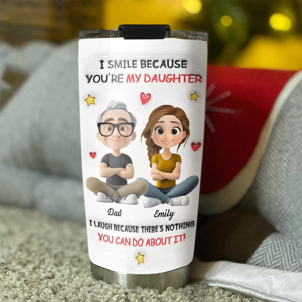 My Daughter - Personalized Custom 3D Inflated Effect Tumbler - Image 3