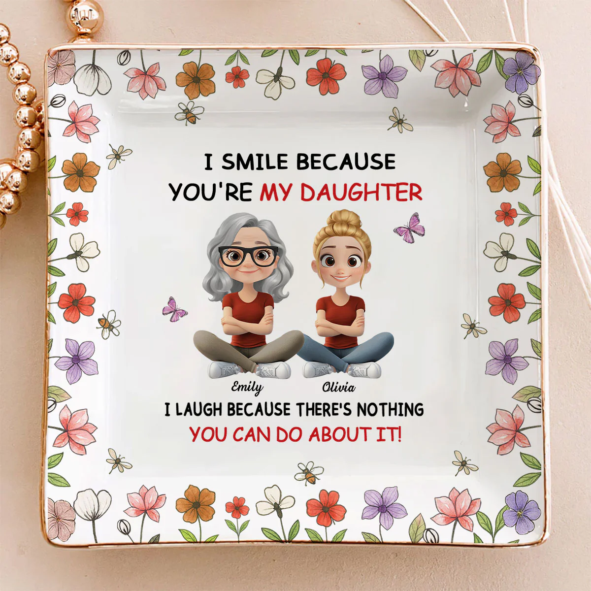 My Daughter - Personalized Custom Jewelry Dish - Image 2