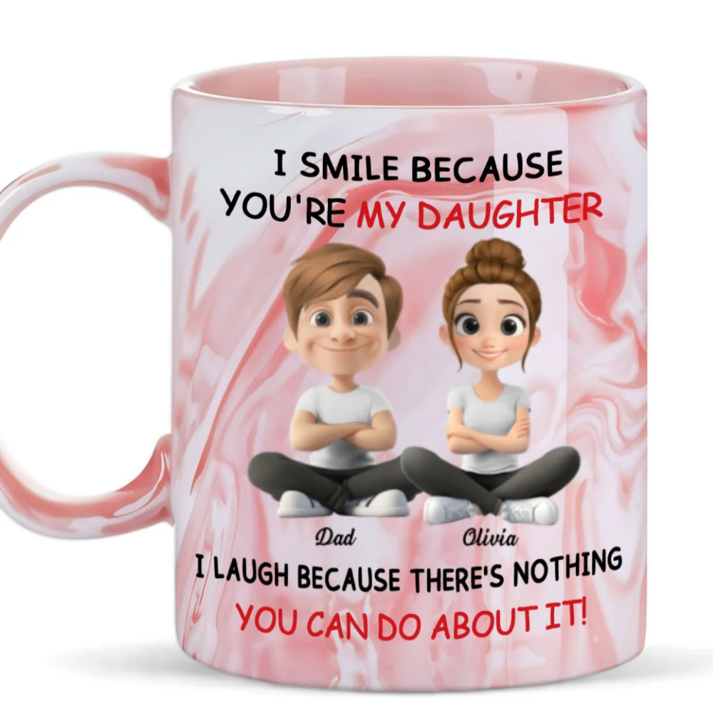 My Daughter - Personalized Custom Pink Marble Mug - Image 6
