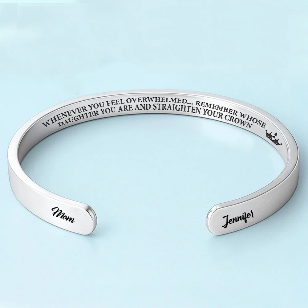 My Daughter Remember Who You Are - Personalized Custom Bracelet Cuff - Image 5
