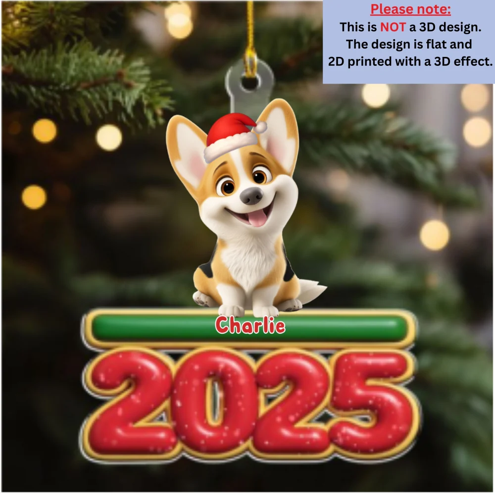 My Dog Is Here - Personalized Custom Acrylic Ornament - Image 7