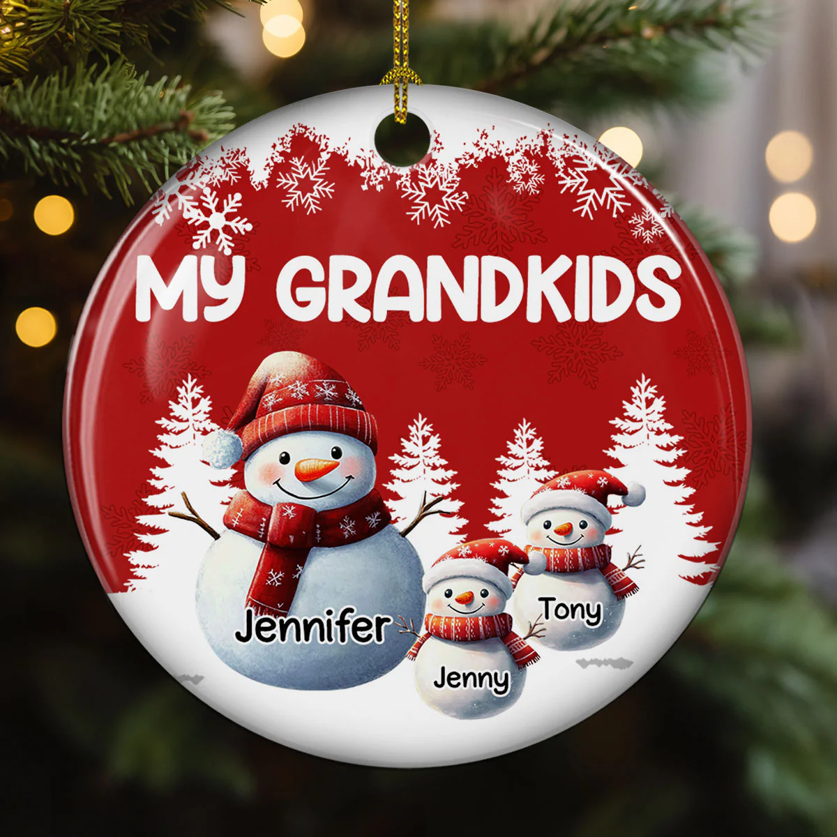 My Fav People Call Me Grandma - Personalized Custom Ceramic Ornament - Image 3