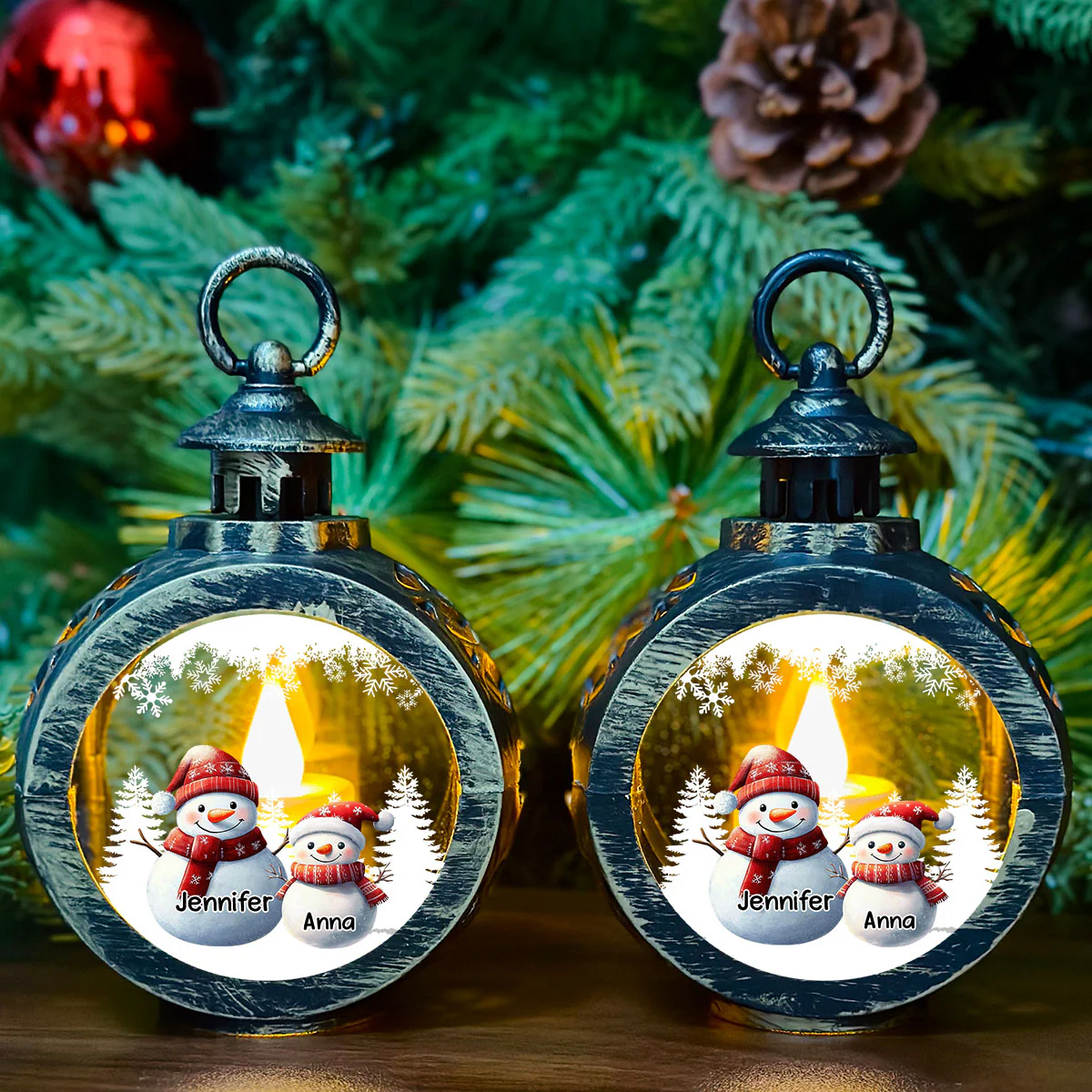 My Fav People Call Me Grandma - Personalized Custom Christmas Lantern - Image 2