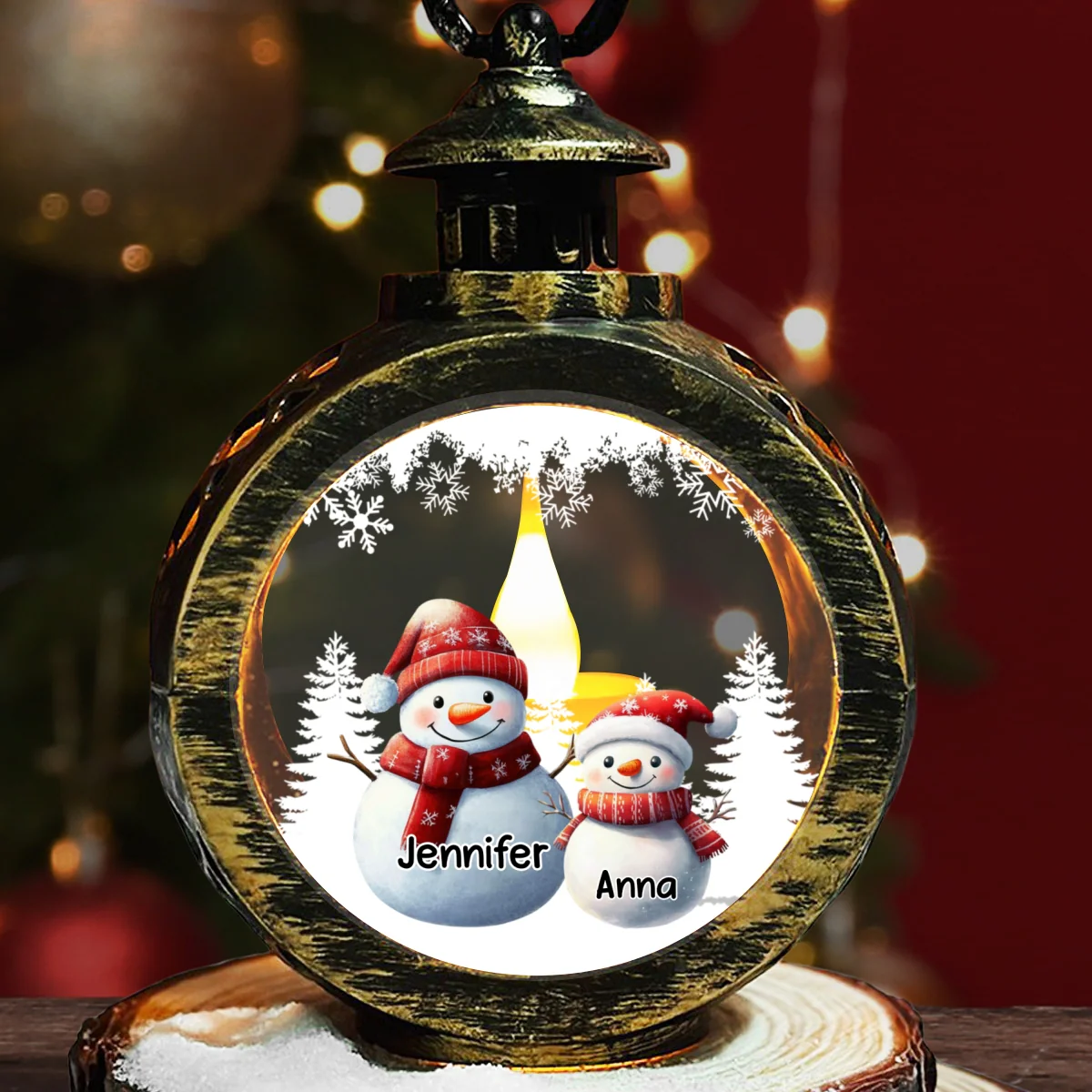 My Fav People Call Me Grandma - Personalized Custom Christmas Lantern - Image 7