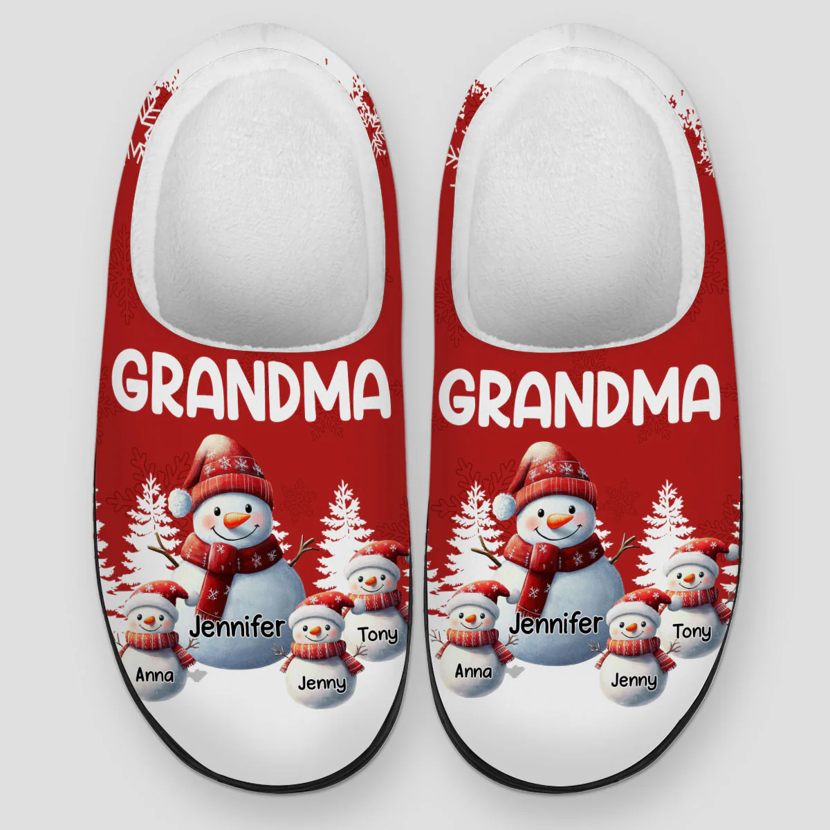 My Fav People Call Me Grandma - Personalized Custom Plush Slippers
