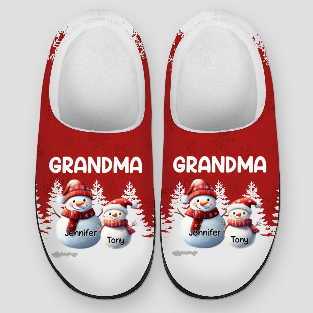 My Fav People Call Me Grandma - Personalized Custom Plush Slippers - Image 6