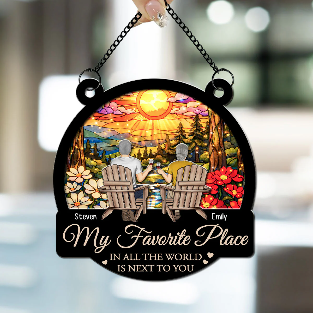My Fav Place In The World - Personalized Custom Suncatcher - Image 3