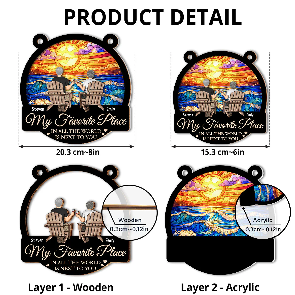 My Fav Place In The World - Personalized Custom Suncatcher - Image 5