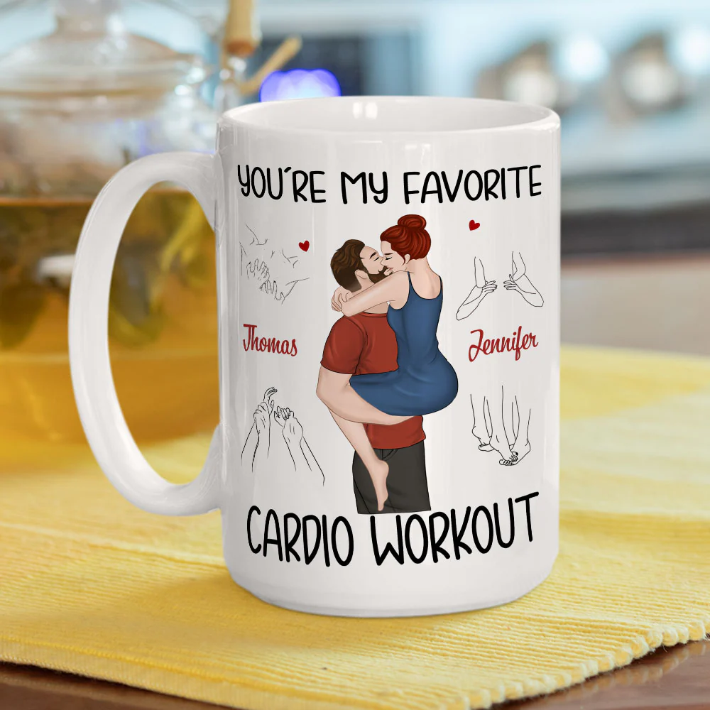 My Favorite Cardio Version 2 - Personalized Custom Coffee Mug - Image 5